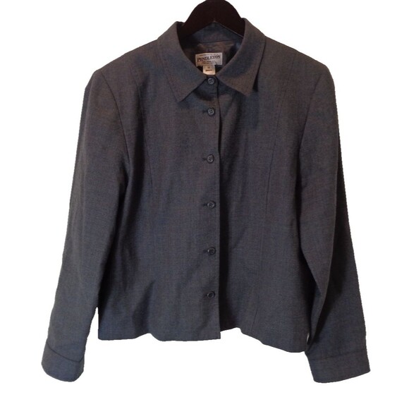 VTG Pendleton 100% Virgin Wool Blazer Sz 14 Women's Gray Jacket - Picture 1 of 5